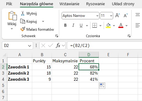 procent liczby x z liczby y